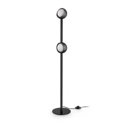 IDEAL LUX LED-lattiavalo Bloom, korkeus 170 cm, musta, 2-lamppuinen