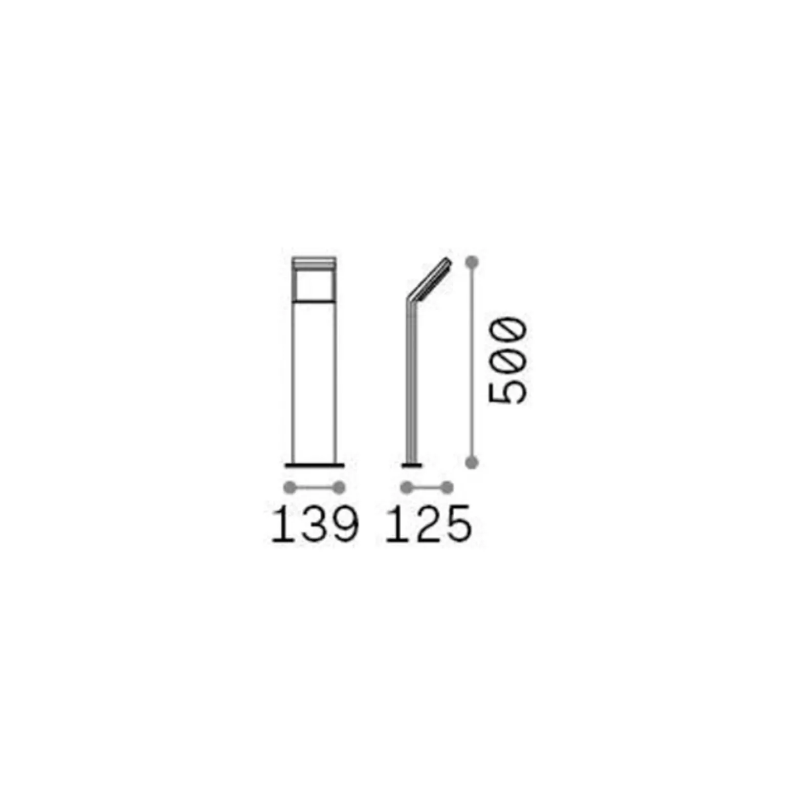 Ideal Lux LED polkuvalaisin Style valkoinen, korkeus 50 cm alumiini 3000 K