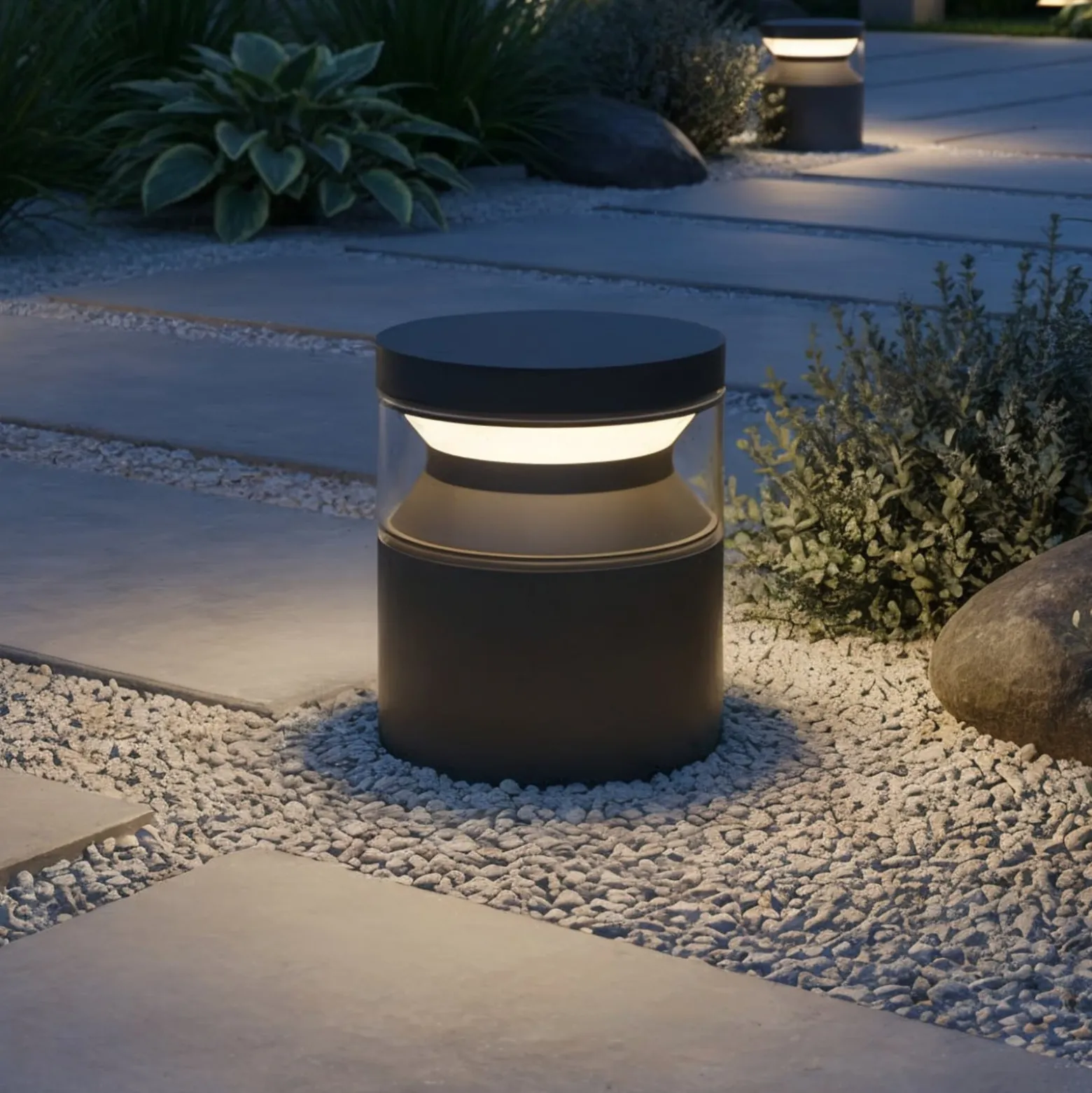 Ideal Lux LED-pollarivalaisin Boeing, musta, korkeus 15 cm