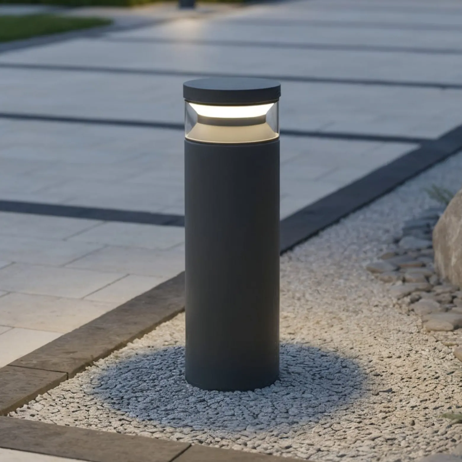 Ideal Lux LED-pollarivalaisin Boeing, musta, korkeus 40 cm