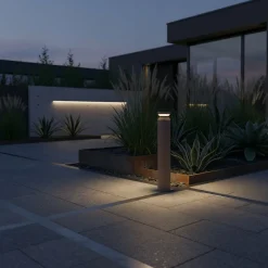 Ideal Lux LED-pylväsvalaisin Boeing, korkeus 70 cm, musta, IP65