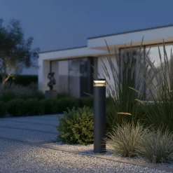 Ideal Lux LED-pylväsvalaisin Boeing, korkeus 70 cm, musta, IP65