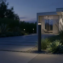 Ideal Lux LED-pylväsvalaisin Boeing, korkeus 100 cm, musta, IP65