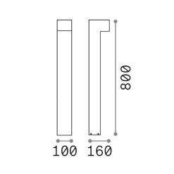 IDEAL LUX LED-pylväsvalaisin Sirio, valkoinen, korkeus 80 cm, metalli