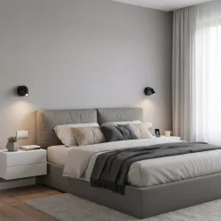 Ideal Lux LED-seinäkohdevalaisin Bean, Ø 7 cm, musta metalli/lasi
