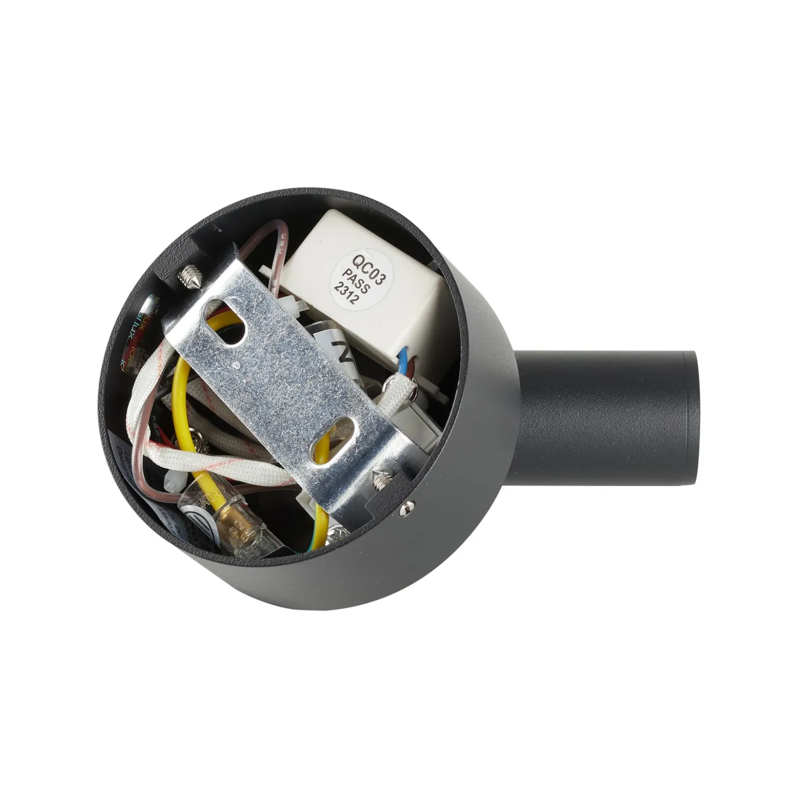 Ideal Lux LED-seinäkohdevalaisin Bean, Ø 7 cm, musta metalli/lasi