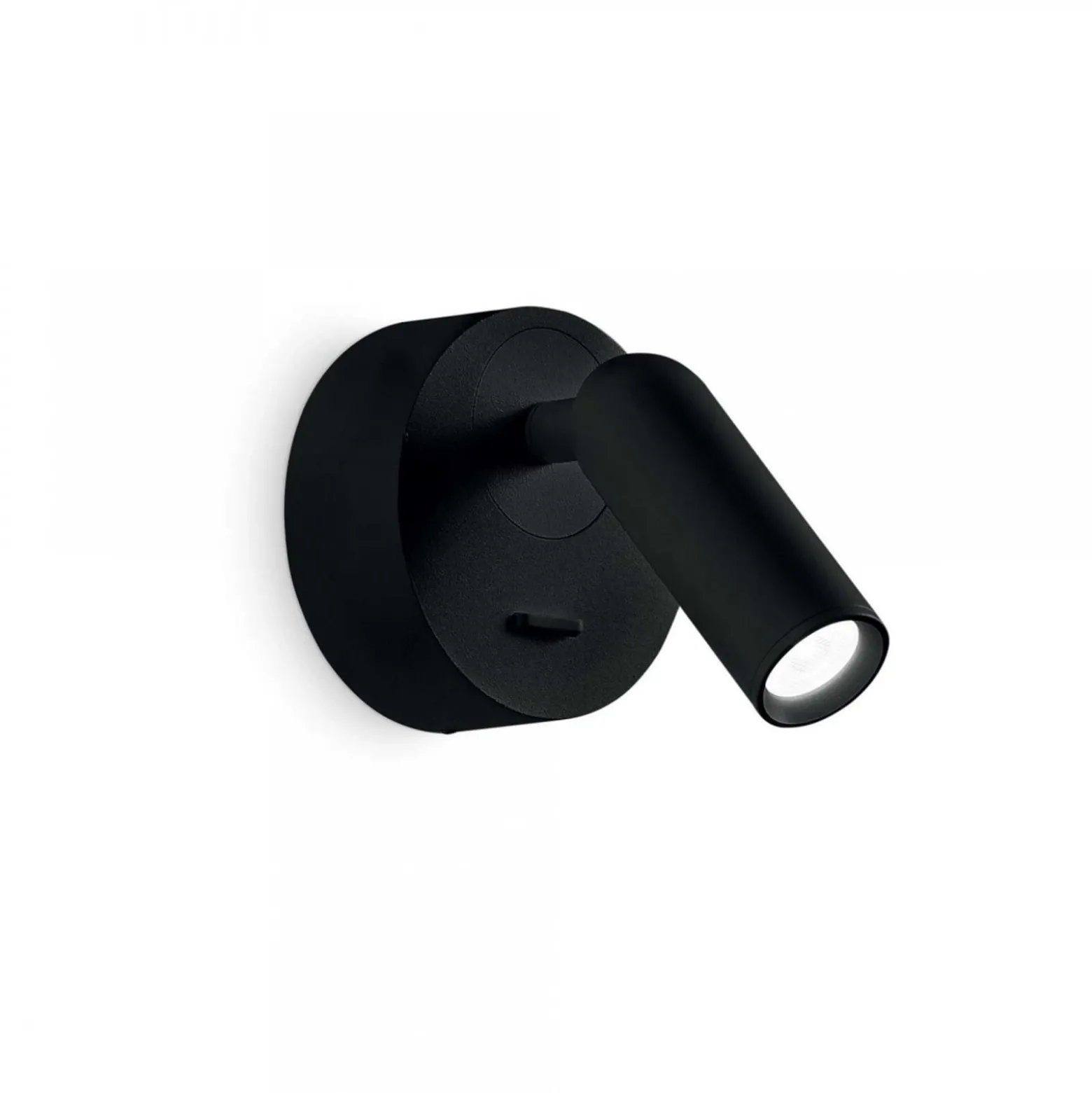 Ideal Lux LED-seinäkohdevalaisin Bean, Ø 7 cm, musta metalli/lasi