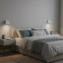 Ideal Lux LED seinävalaisin Bean Pyöreä, valkoinen, metalli, kääntyvä