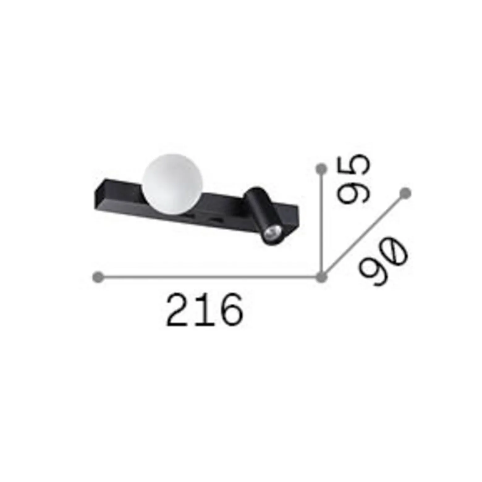 IDEAL LUX LED-seinävalaisin Binomio, valkoinen, leveys 22 cm, metallia,