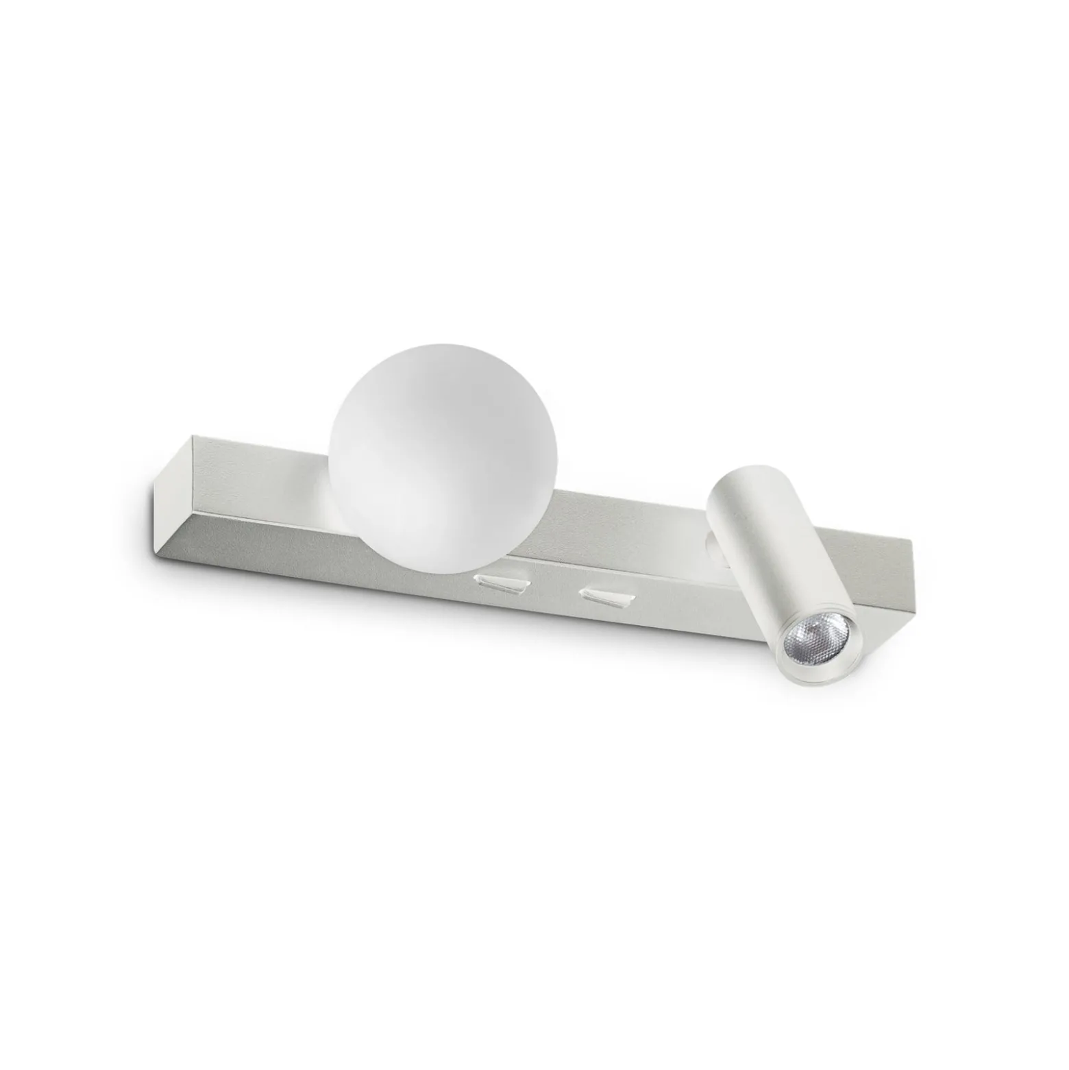 IDEAL LUX LED-seinävalaisin Binomio, valkoinen, leveys 22 cm, metallia,