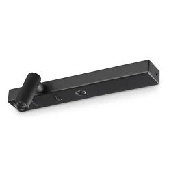 Ideal Lux LED-seinävalaisin Bonne Nuit 1, musta Leveys 22 cm