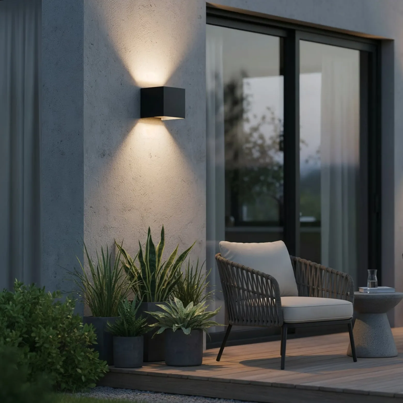 Ideal Lux LED-ulkoseinävalaisin Atom, musta, 10 cm, metallia