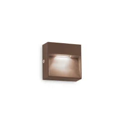Ideal Lux LED-ulkoseinävalaisin Dedra, ruskea, 10 x 10 cm