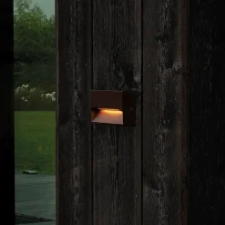 Ideal Lux LED-ulkoseinävalaisin Dedra, ruskea, 10 x 6,5 cm