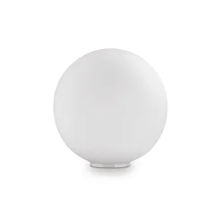 Ideal Lux Mapa pöytävalaisin, Ø 10 cm, opaalilasi, valkoinen, maapallo