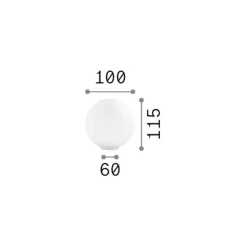 Ideal Lux Mapa pöytävalaisin, Ø 10 cm, opaalilasi, valkoinen, maapallo