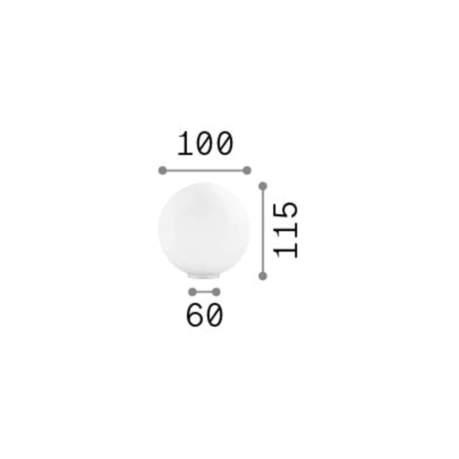 Ideal Lux Mapa pöytävalaisin, Ø 10 cm, opaalilasi, valkoinen, maapallo