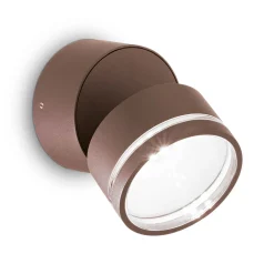 Ideal Lux Omega Round -LED-seinävalo 4 000 K kahvi
