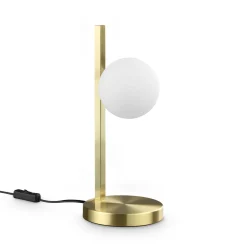 IDEAL LUX -pöytälamppu Binomio, messinki, korkeus 38 cm, metalli