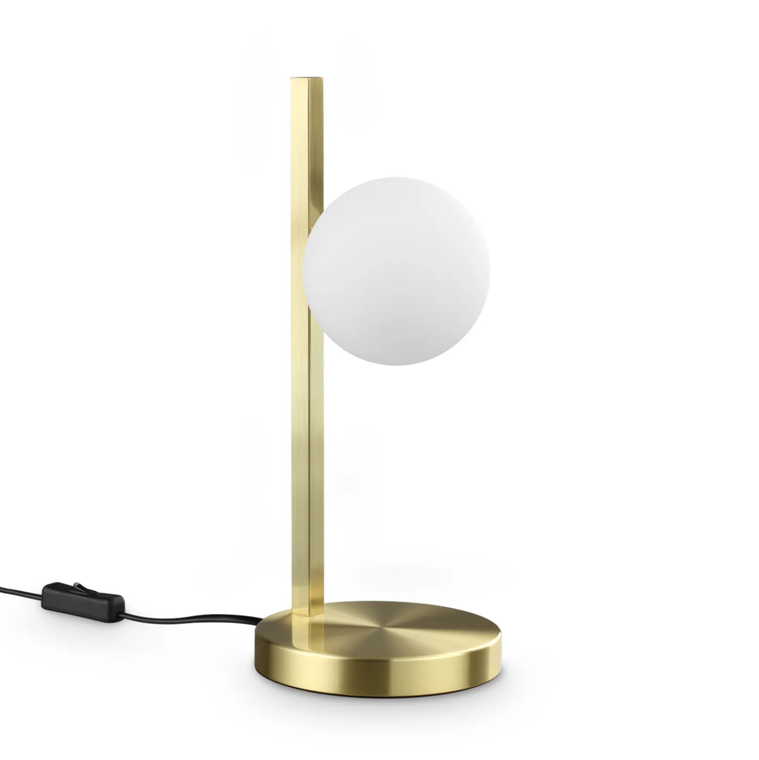 IDEAL LUX -pöytälamppu Binomio, messinki, korkeus 38 cm, metalli
