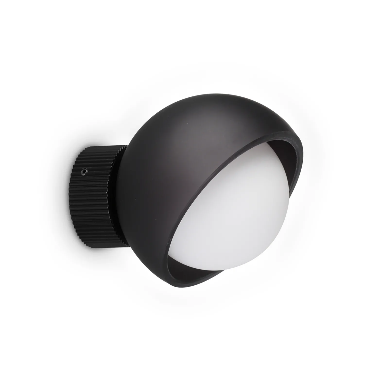 IDEAL LUX -seinälamppu Bloom, musta, Ø 12 cm, metallia