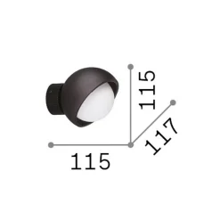 IDEAL LUX -seinälamppu Bloom, musta, Ø 12 cm, metallia