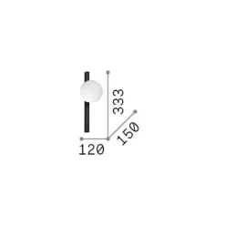 Ideal Lux seinävalaisin Binomio, valkoinen, 1-valo, metalli, lasi