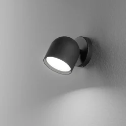 Ideal Lux seinävalaisin Dodo musta 1-valo metalli Ø 8,5 cm