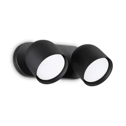 Ideal Lux seinävalaisin Dodo musta 2-valo metalli Ø 8,5 cm