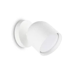 Ideal Lux seinävalaisin Dodo, valkoinen, 1-valo, metalli Ø 8,5 cm