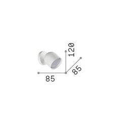 Ideal Lux seinävalaisin Dodo, valkoinen, 1-valo, metalli Ø 8,5 cm