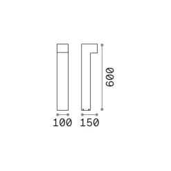 Ideal Lux Sirio polkuvalaisin, antrasiitti, alumiini, korkeus 60 cm