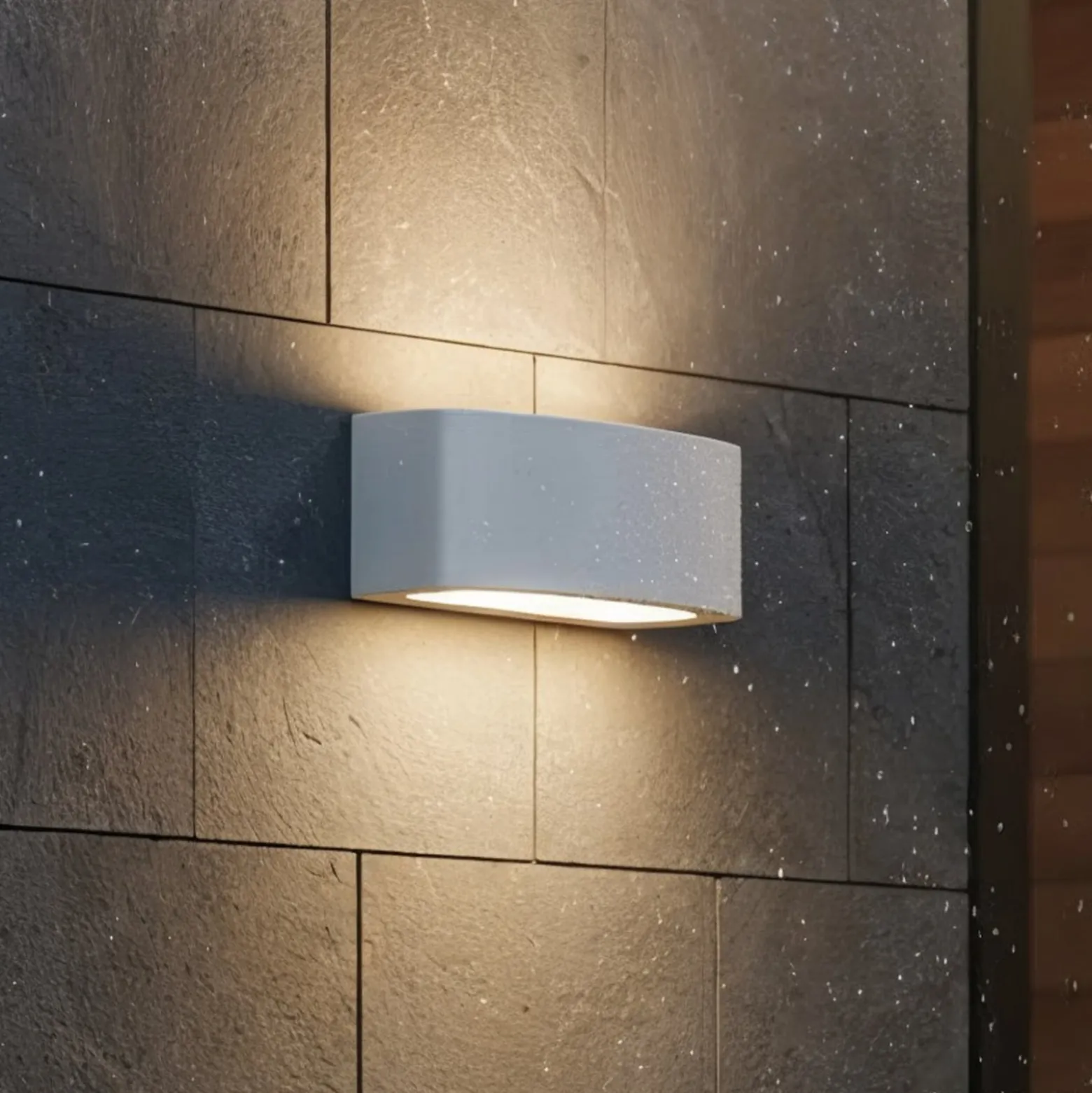 Ideal Lux ulkoseinälamppu Andromeda, harmaa, leveys 22 cm, alumiini