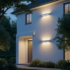 Ideal Lux ulkoseinälamppu Andromeda, valkoinen, leveys 45 cm, E27