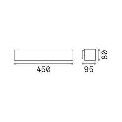 Ideal Lux ulkoseinälamppu Andromeda, valkoinen, leveys 45 cm, E27