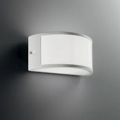 Ideal Lux ulkoseinävalaisin Rex 1, valkoinen, alumiini, IP44, E27