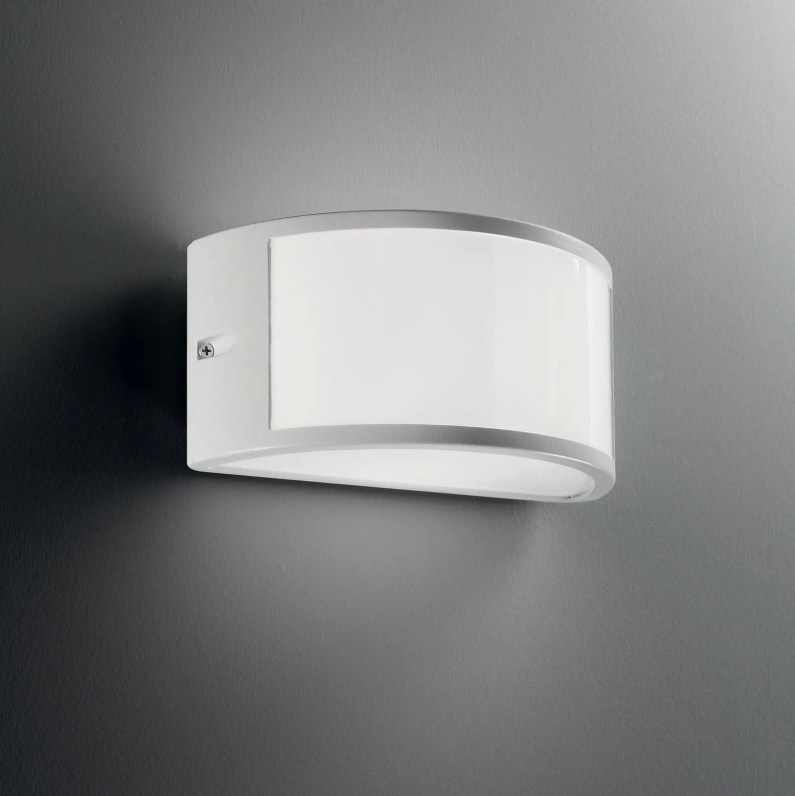 Ideal Lux ulkoseinävalaisin Rex 1, valkoinen, alumiini, IP44, E27