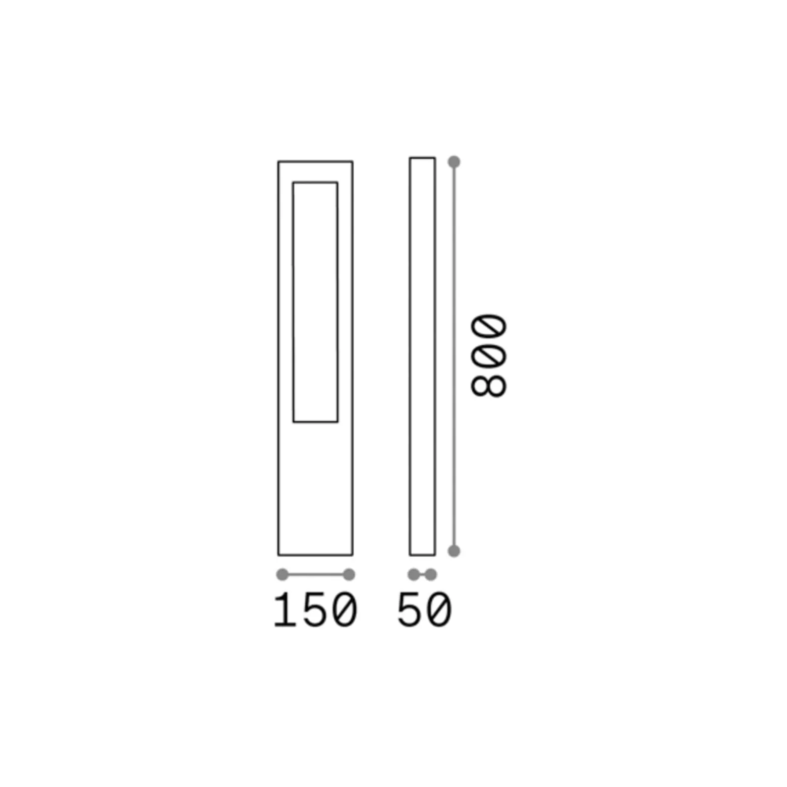 Ideal Lux Vega polkuvalaisin, ruskea, alumiini, korkeus 80 cm