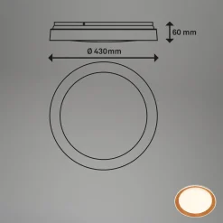 Ijus LED-kattovalaisin, valkoinen/puunvärinen, Ø 43 cm, muovia