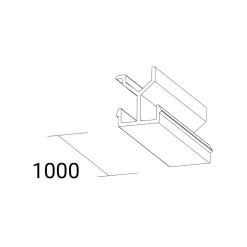 Ivela peitelevy SQUARE 48 V kisko, musta, pituus 100 cm