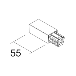 Ivela syöttö vasemmalle SQUARE 48 V, valkoinen, muovi