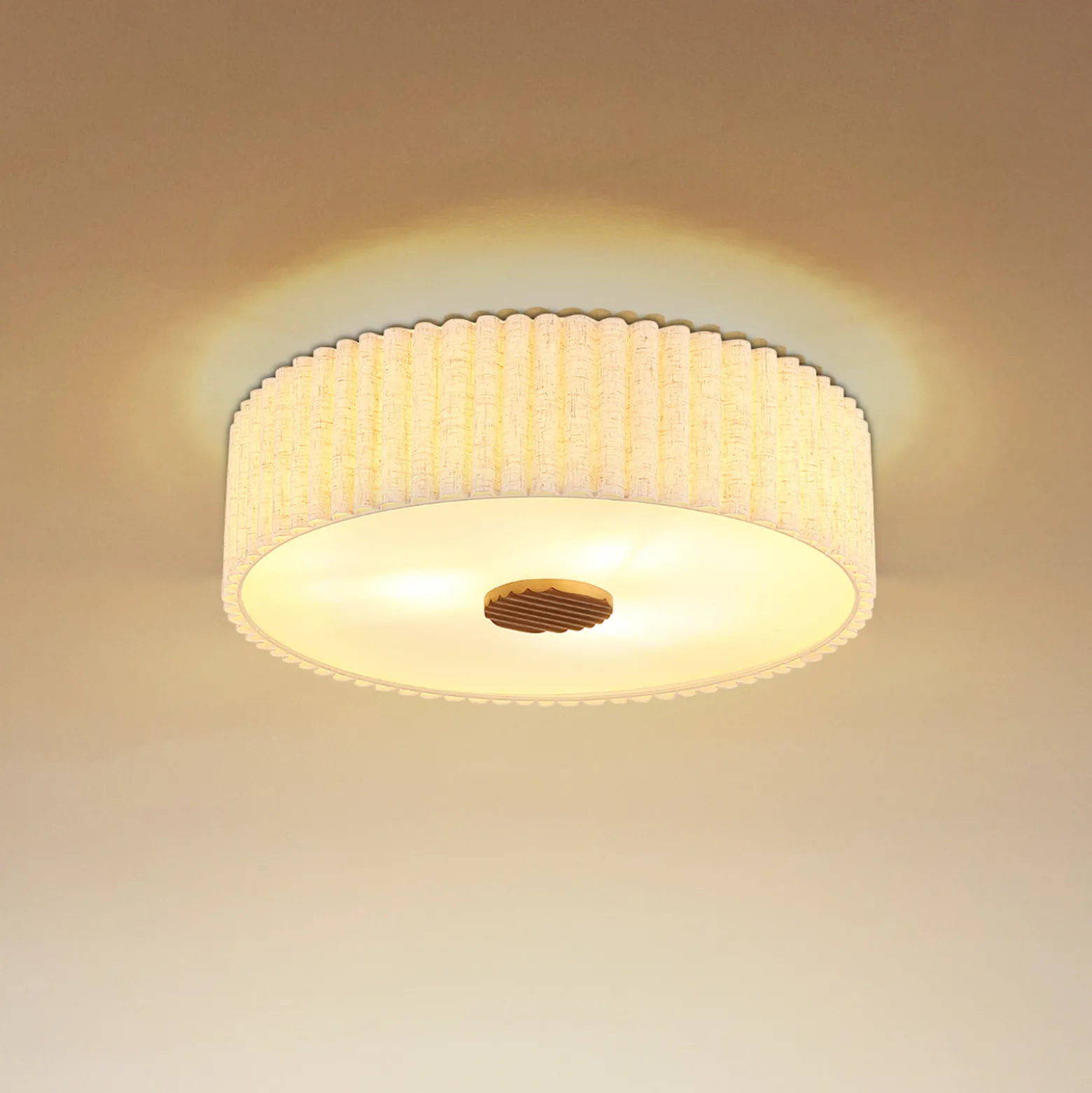 Jannie-kattovalaisin, luonnonvärinen, pellava, 3-lamppuinen, Ø 50 cm, E27