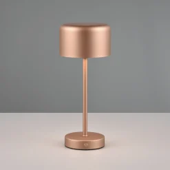 Jeff LED-ladattava pöytävalaisin, kahvi, korkeus 30 cm, metallia