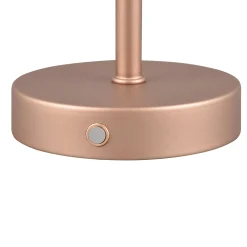 Jeff LED-ladattava pöytävalaisin, kahvi, korkeus 30 cm, metallia