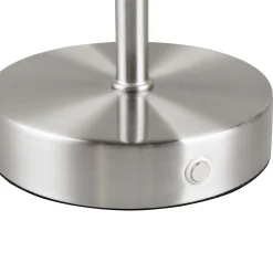 Jeff LED ladattava pöytävalaisin, nikkelin värinen, korkeus 30 cm, metallia