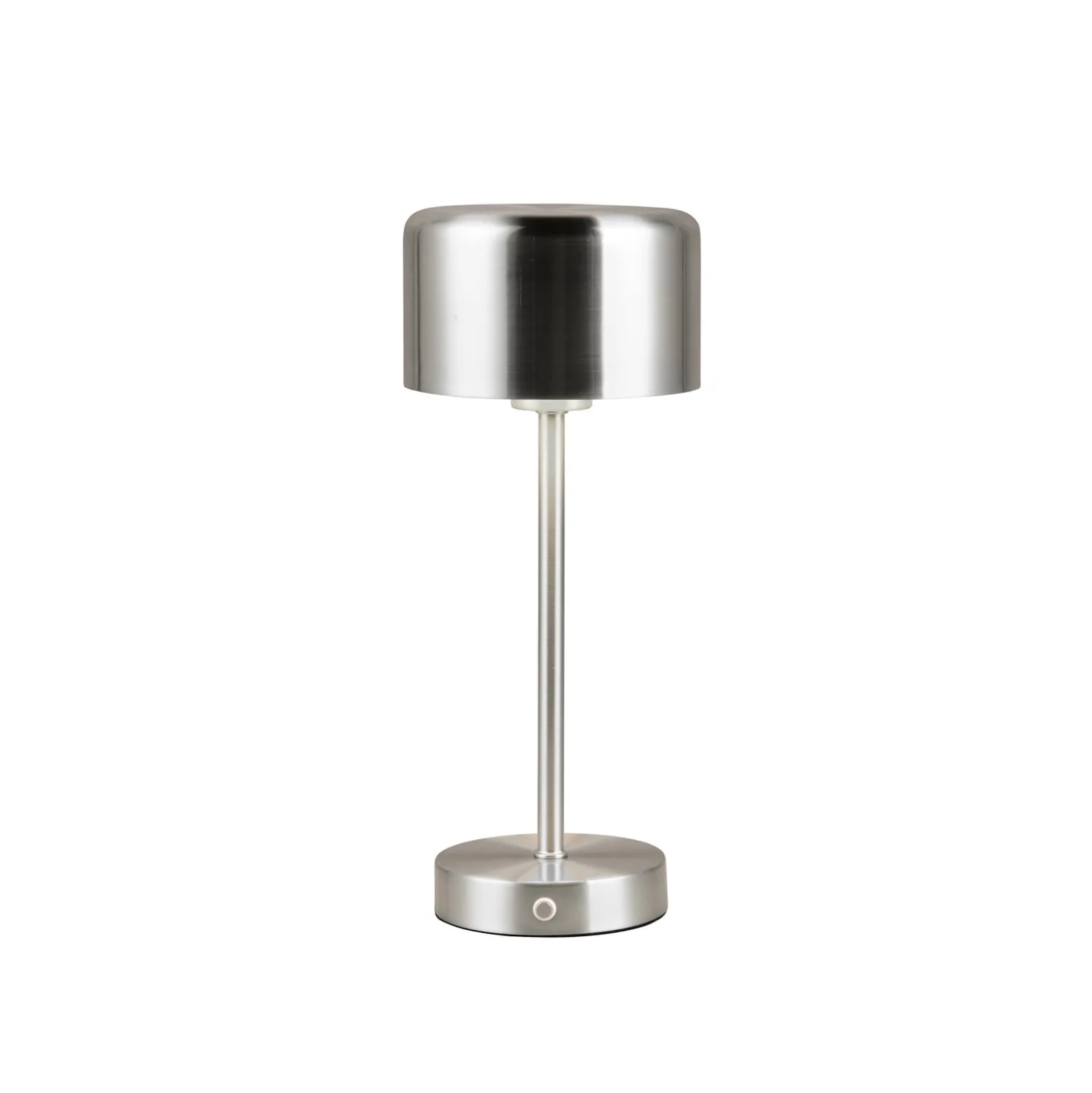 Jeff LED ladattava pöytävalaisin, nikkelin värinen, korkeus 30 cm, metallia