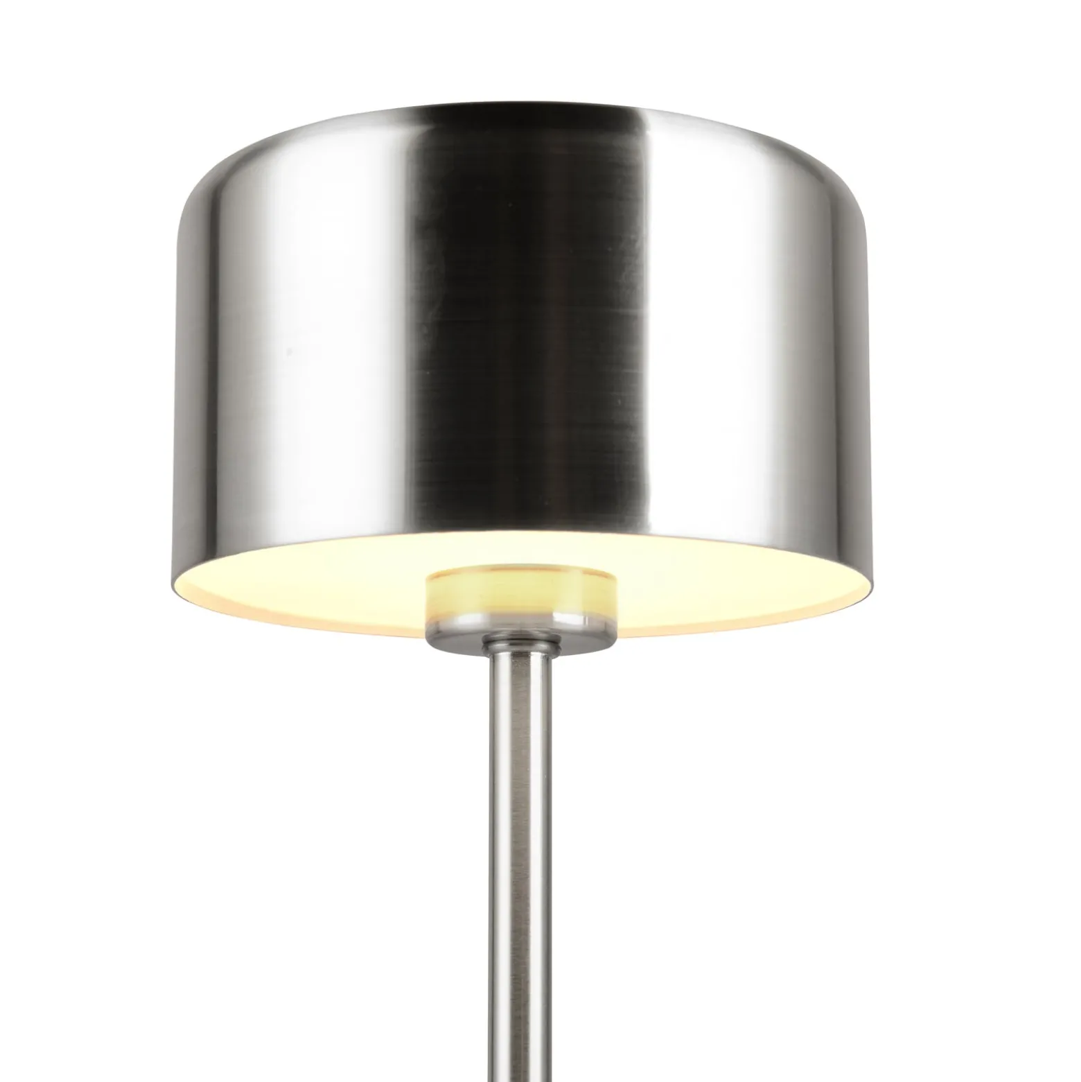 Jeff LED ladattava pöytävalaisin, nikkelin värinen, korkeus 30 cm, metallia