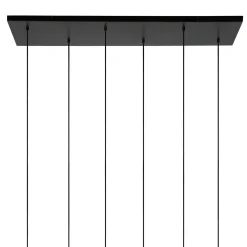 Joanet-ripustusvalaisin, savunharmaa/musta, lasia, 132 cm pitkä