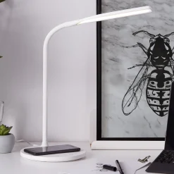 Joni LED-pöytävalaisin, valkoinen, korkeus 34 cm, CCT, himmennettävä