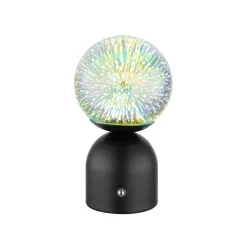 Julsy LED ladattava pöytävalaisin, musta, 3D, korkeus 21 cm, CCT